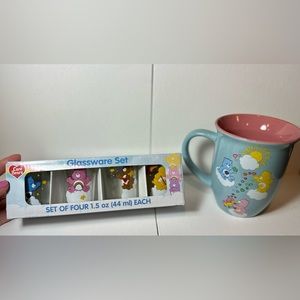 Care Bear shot glasses and matching mug set